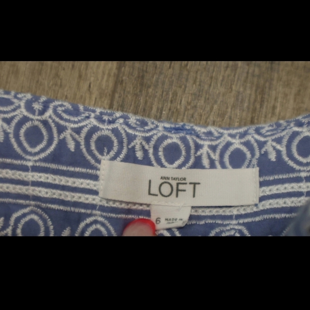 Ann Taylor LOFT The Riviera Short Embroidered Women's Shorts Blue/White Size 6 - Picture 10 of 11